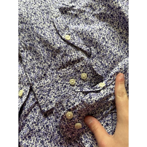 Duluth Trading Shirt Women Size XXL Purple Floral Button Up Casual Comfort - Picture 8 of 11